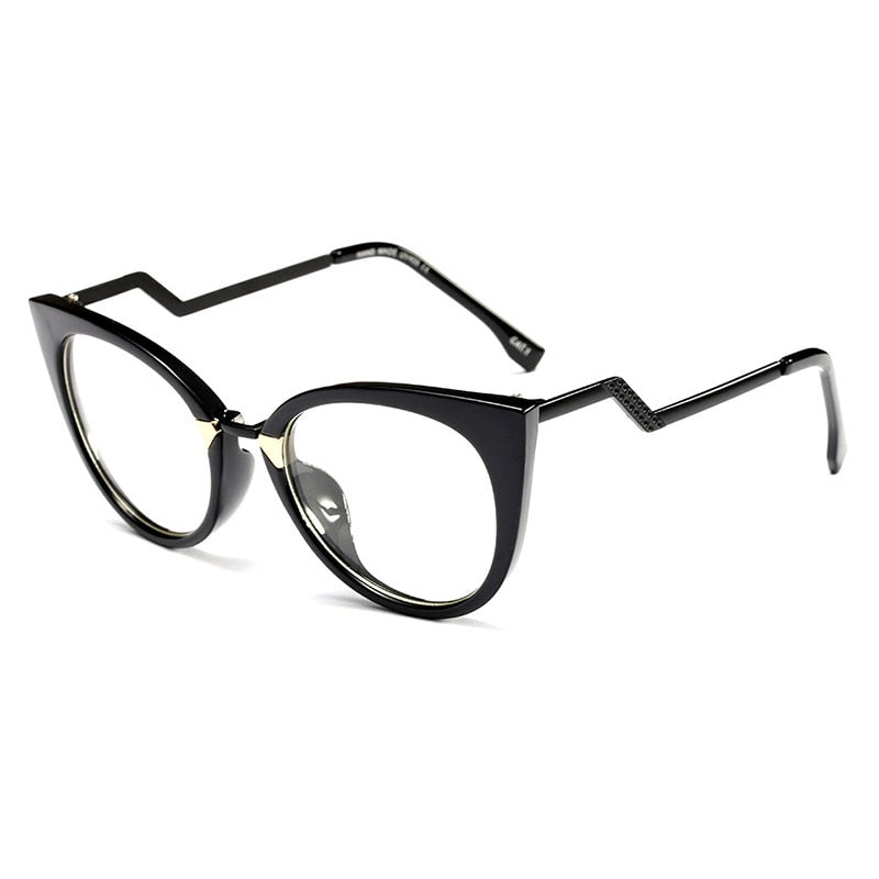 Hotony Women's Full Rim Cat Eye Acetate Frame Eyeglasses 97320 Full Rim Hotony black