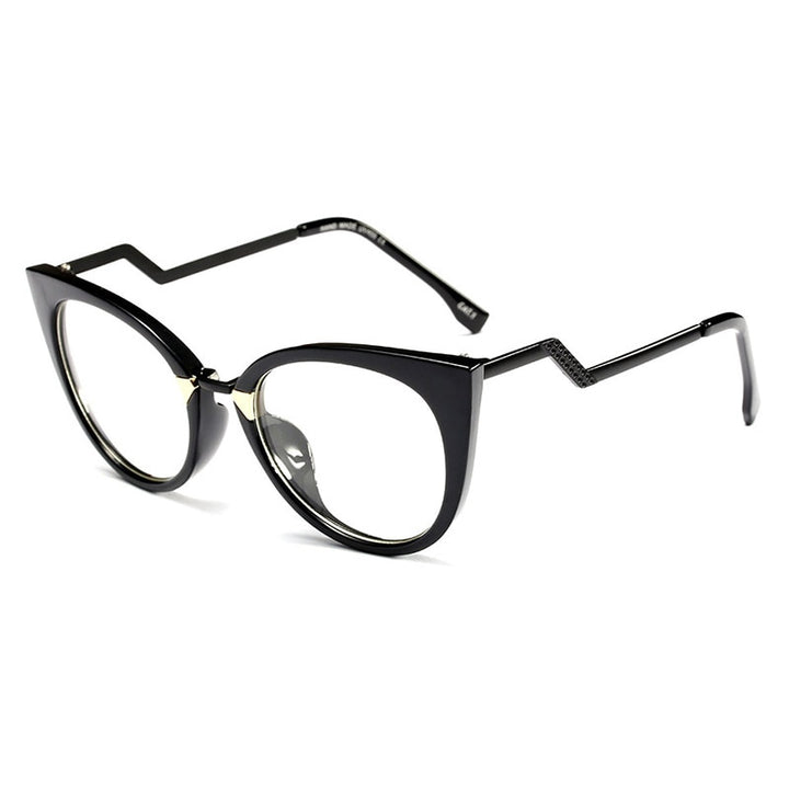 Hotony Women's Full Rim Cat Eye Acetate Frame Eyeglasses 97320 Full Rim Hotony black