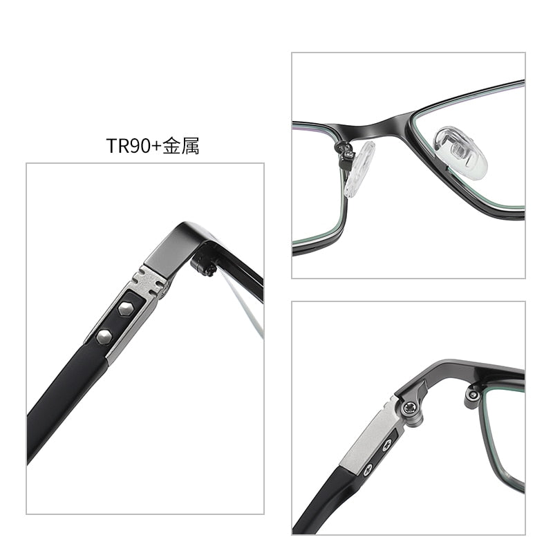 Hotochki Men's Full Rim TR-90 Resin Alloy Frame Eyeglasses T316 Full Rim Hotochki