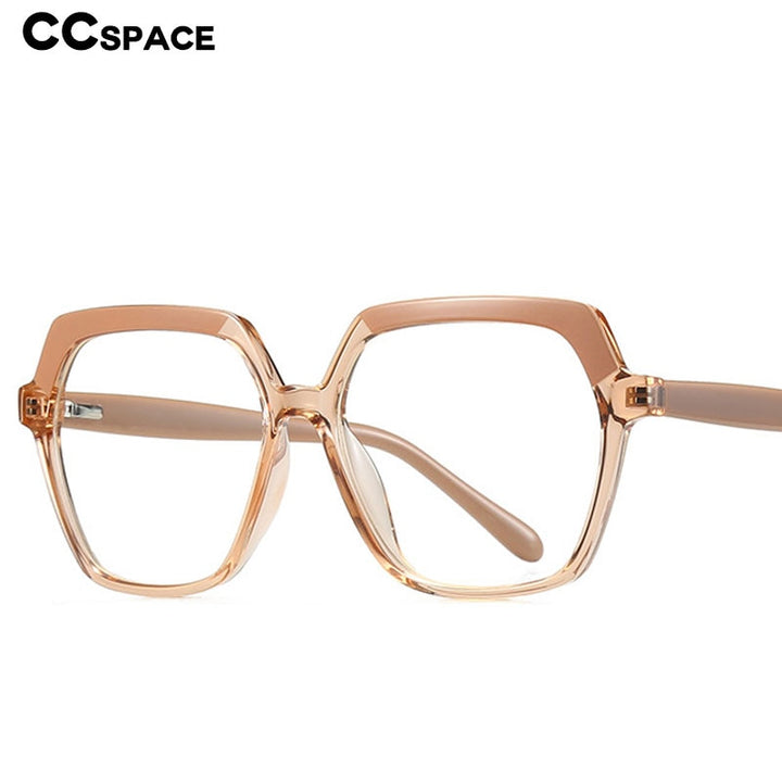CCspace Unisex Full Rim Polygon Tr 90 Titanium Frame Eyeglasses 49324 Full Rim CCspace
