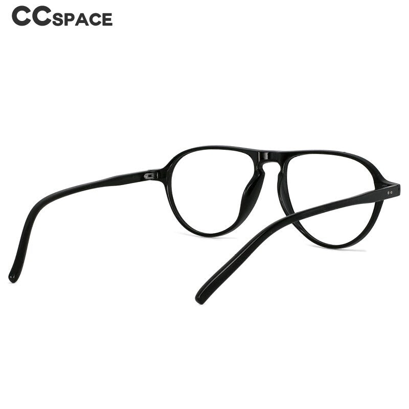 CCspace Unisex Full Rim Oversized Round Resin Frame Eyeglasses 53748 Full Rim CCspace