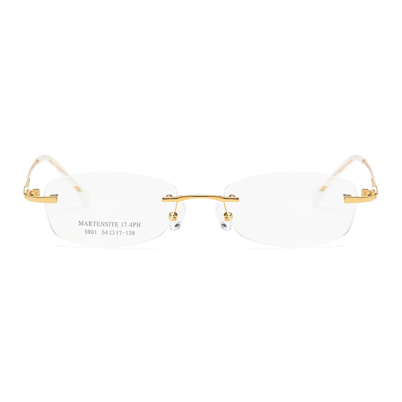 Zirosat 5901 Women's Eyeglasses Tint Lenses Diamond Cutting Rimless Titanium Rimless Zirosat