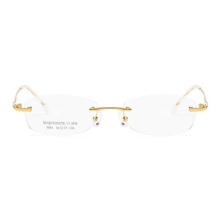Zirosat 5901 Women's Eyeglasses Tint Lenses Diamond Cutting Rimless Titanium Rimless Zirosat