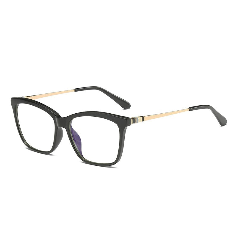 Hotochki Women's Full Rim Round TR-90 Resin Alloy Frame Eyeglasses 2060 Full Rim Hotochki black