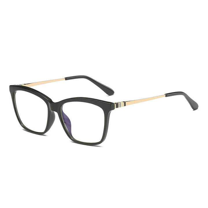 Hotochki Women's Full Rim Round TR-90 Resin Alloy Frame Eyeglasses 2060 Full Rim Hotochki black