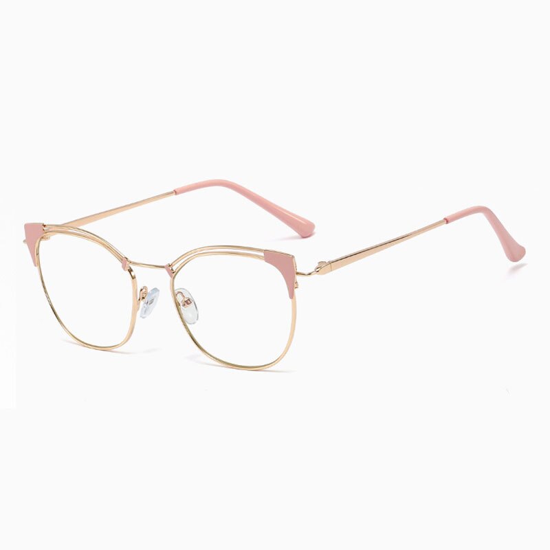 Hotony Unisex Full Rim Cat Eye Alloy Frame Eyeglasses L95537 Full Rim Hotony C2