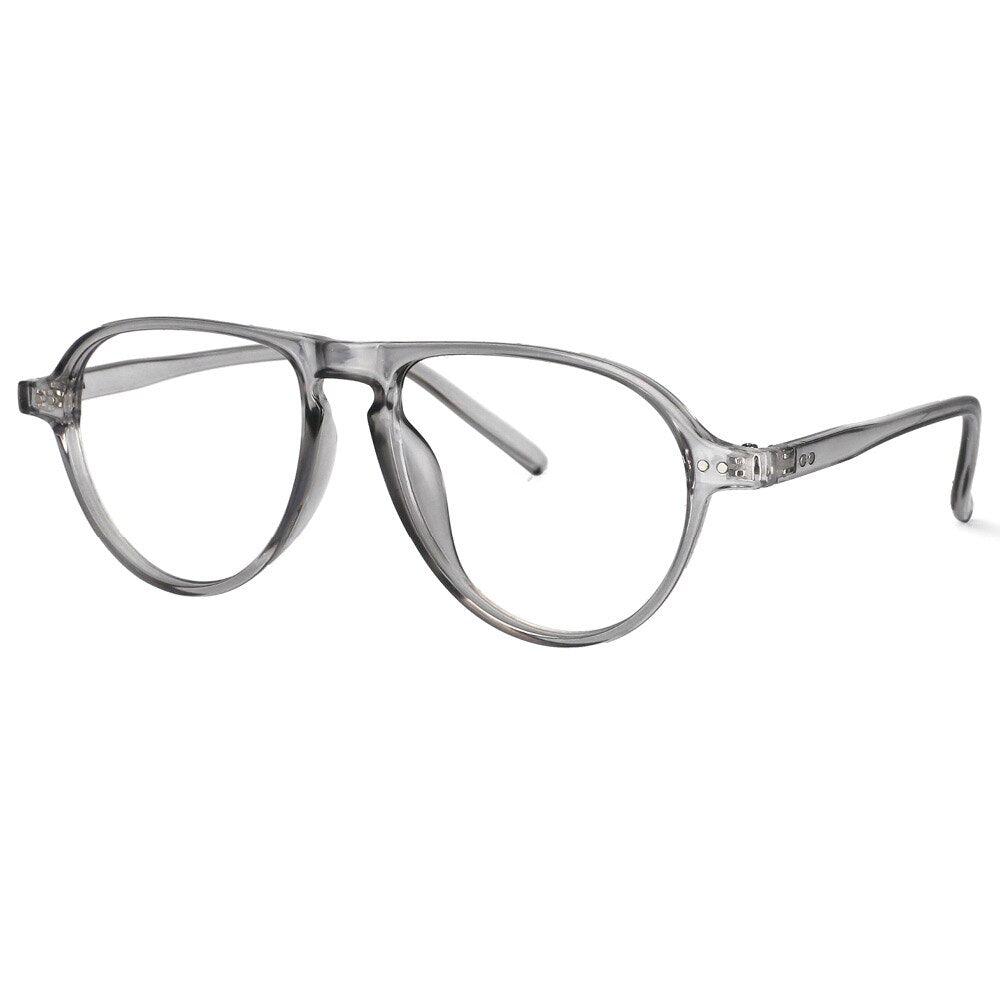 CCspace Unisex Full Rim Oversized Round Resin Frame Eyeglasses 53748 Full Rim CCspace Gray