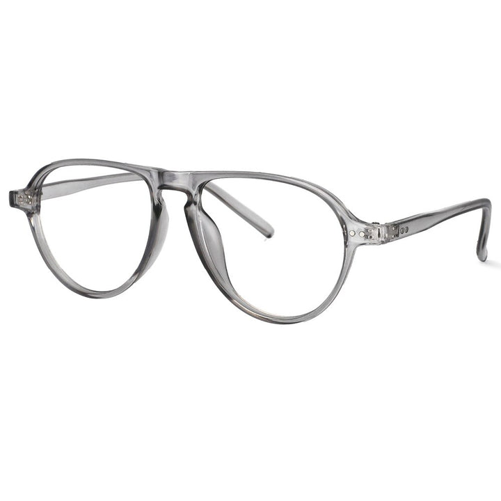 CCspace Unisex Full Rim Oversized Round Resin Frame Eyeglasses 53748 Full Rim CCspace Gray