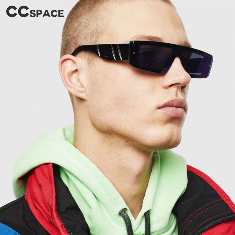 CCspace Unisex Full Rim Square Resin One Lens Steam Punk Frame Sunglasses 46532 Sunglasses CCspace Sunglasses