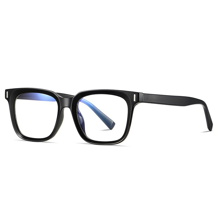 Gmei Unisex Full Rim TR 90 Titanium Square Frame Eyeglasses 2091 Full Rim Gmei Optical C1 Bright Black  