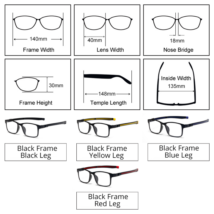 Ralferty Women's Full Rim Square Acetate Reading Glasses Clip On Sunglasses A2503 Reading Glasses Ralferty