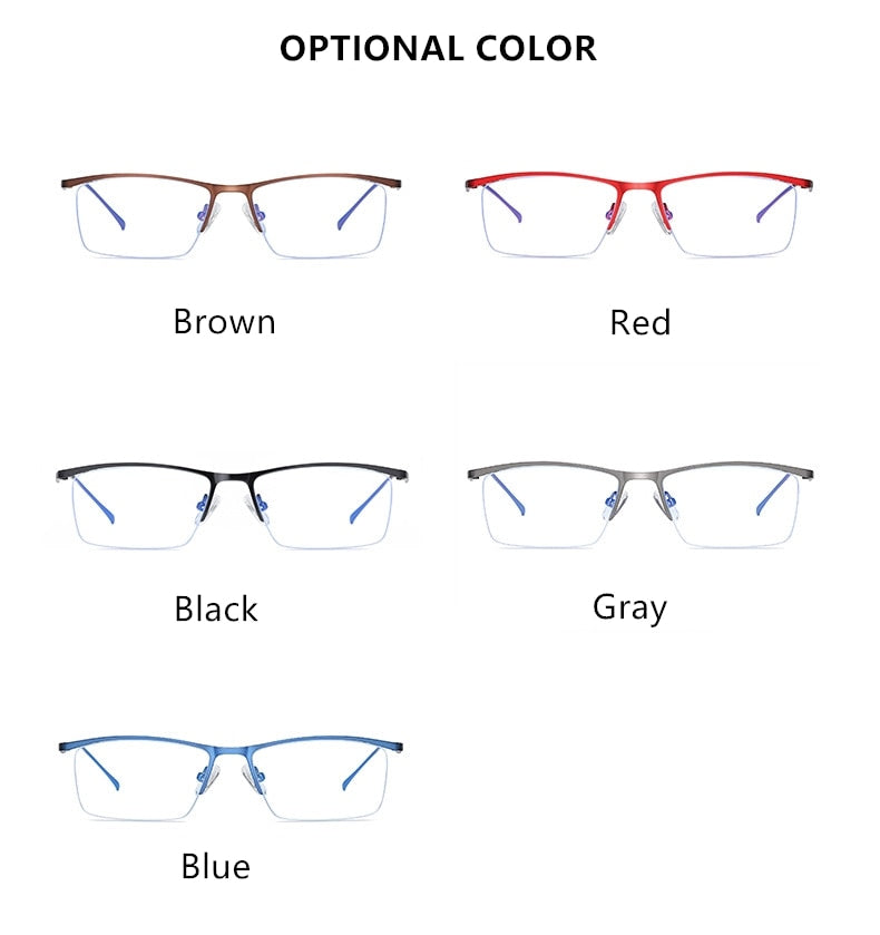Yimaruili Men's Semi Rim Alloy Frame Eyeglasses 5910 Semi Rim Yimaruili Eyeglasses
