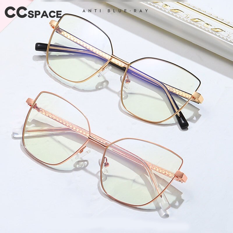 CCspace Unisex Full Rim Square Cat Eye Alloy Frame Eyeglasses 49081 Full Rim CCspace
