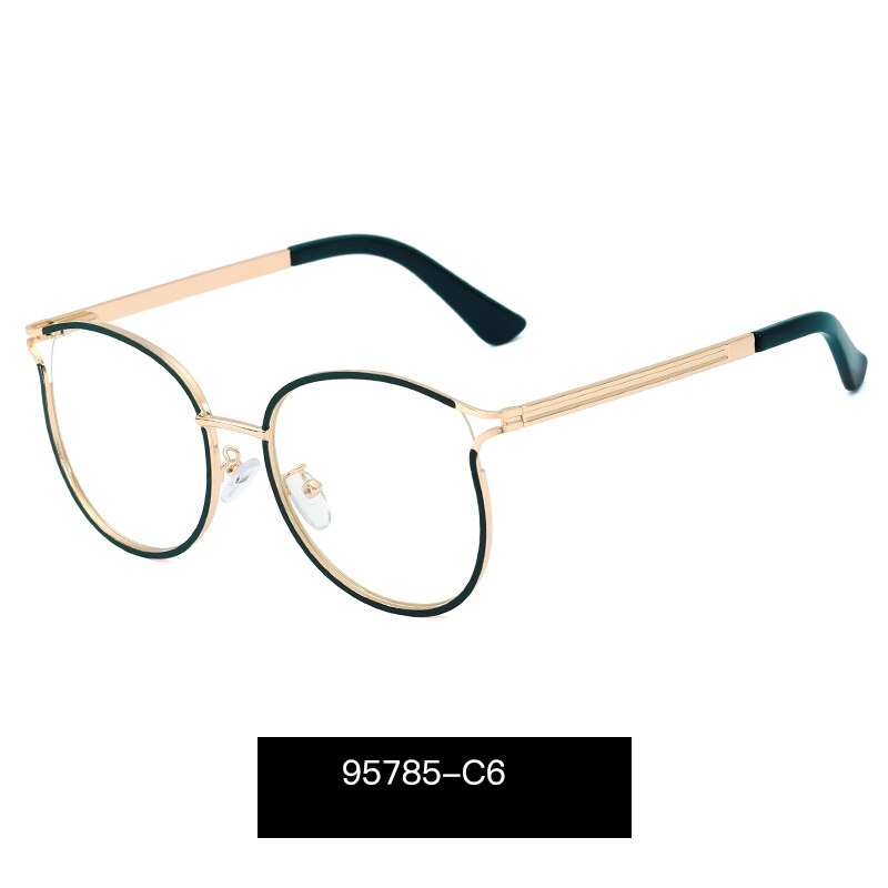 Hotony Women's Full Rim Round Cat Eye TR 90 Alloy Frame Eyeglasses 95785 Full Rim Hotony C6