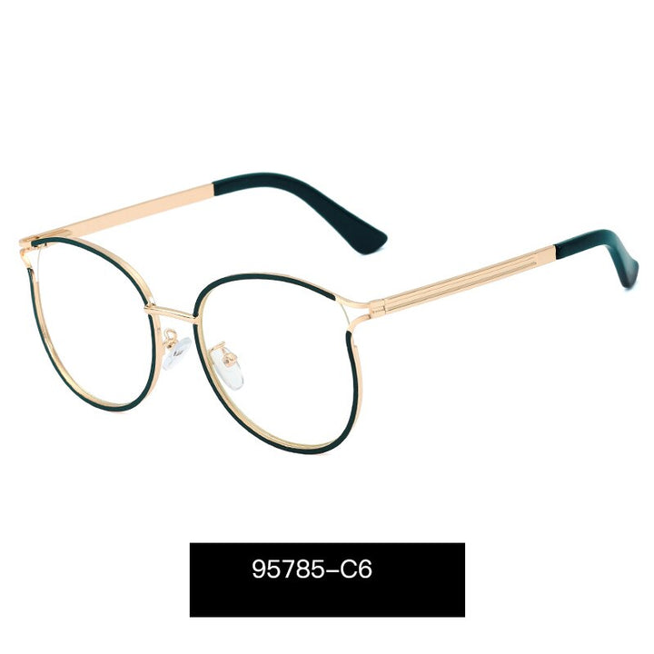 Hotony Women's Full Rim Round Cat Eye TR 90 Alloy Frame Eyeglasses 95785 Full Rim Hotony C6
