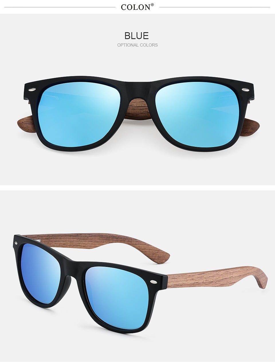 Yimaruili Men's Full Rim Wood Resin Frame HD Polarized Sunglasses 8004 Sunglasses Yimaruili Sunglasses