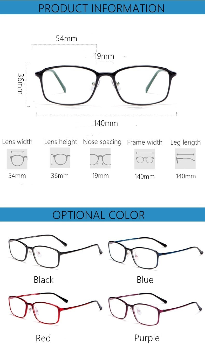 Yimaruili Unisex Full Rim TR 90 Resin Frame Eyeglasses M8003 Full Rim Yimaruili Eyeglasses