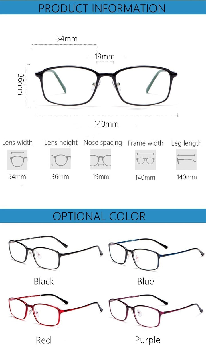 Yimaruili Unisex Full Rim TR 90 Resin Frame Eyeglasses M8003 Full Rim Yimaruili Eyeglasses