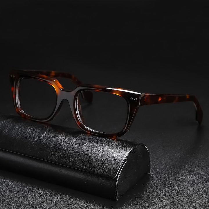 Gatenac Unisex Full Rim Square Acetate Frame Eyeglasses Gxyj724 Full Rim Gatenac Style2 Tortoise