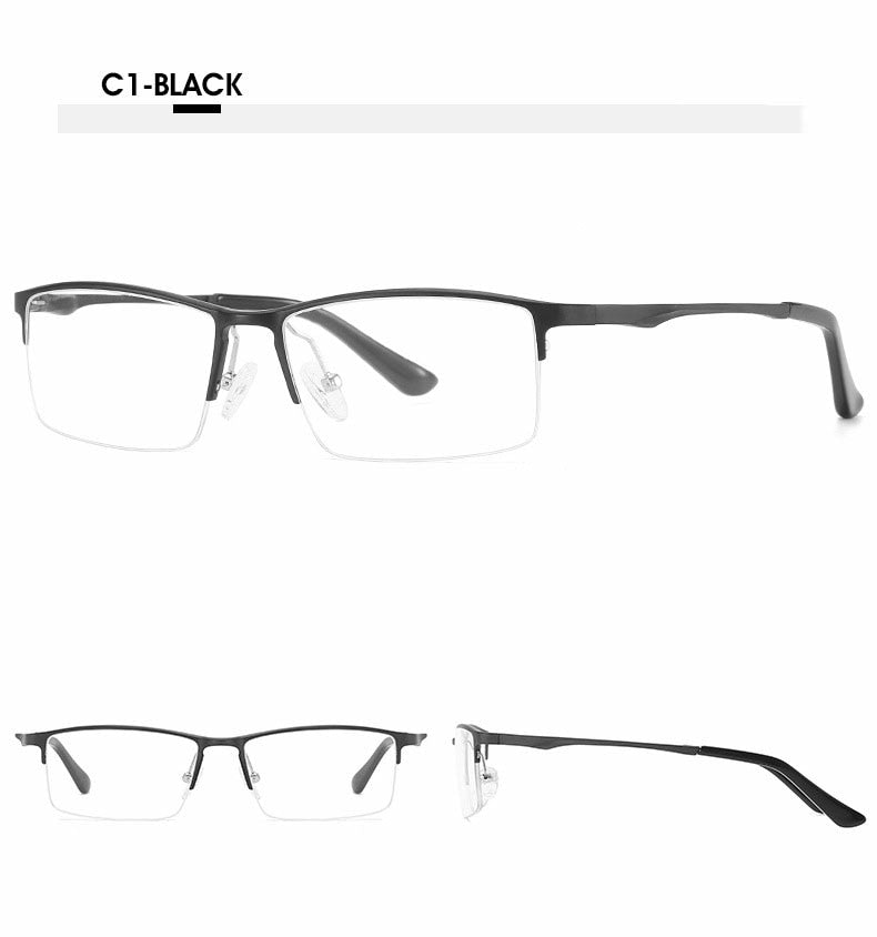 Hotochki Unisex Semi Rim Aluminum Magnesium Alloy Frame Eyeglasses 6297 Semi Rim Hotochki