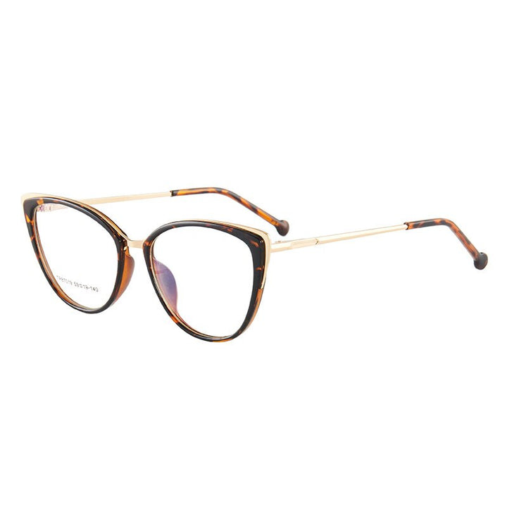Hotony Women's Full Rim Cat Eye TR 90 Resin Alloy Frame Eyeglasses 7019 Full Rim Hotony TORTOISE