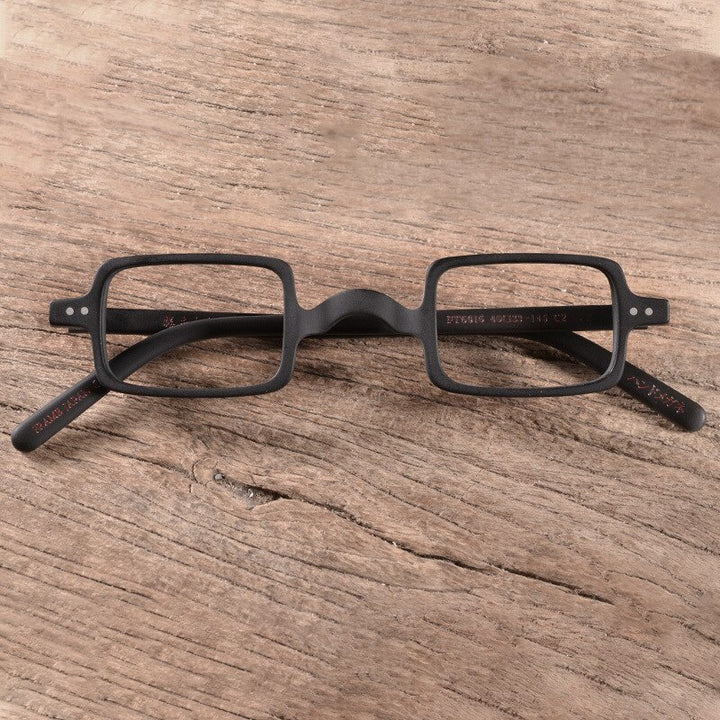 Hdcrafter Unisex Full Rim Square Acetate Wood Frame Eyeglasses Ft6016 Full Rim Hdcrafter Eyeglasses