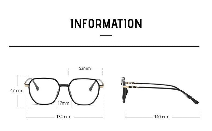 Handoer Unisex Full Rim Polygonal Square Tr 90 Eyeglasses Lk304 Full Rim Handoer