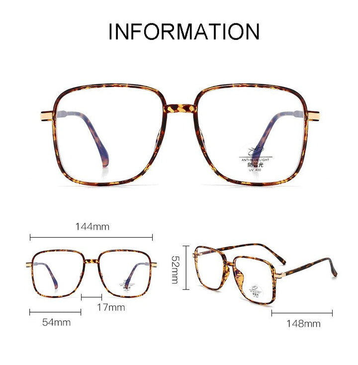 Hotony Unisex Full Rim Square TR 90 Resin Frame Eyeglasses 8877 Full Rim Hotony
