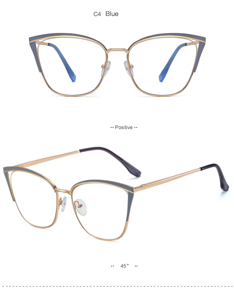 Hotony Women's Full Rim Cat Eye TR 90 Resin Alloy Frame Eyeglasses 95778 Full Rim Hotony