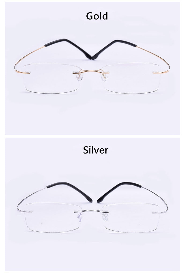 Yimaruili Unisex Rimless TR 90 Resin β Titanium Frame Eyeglasses Rimless Yimaruili Eyeglasses