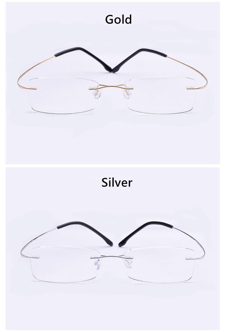 Yimaruili Unisex Rimless TR 90 Resin β Titanium Frame Eyeglasses Rimless Yimaruili Eyeglasses