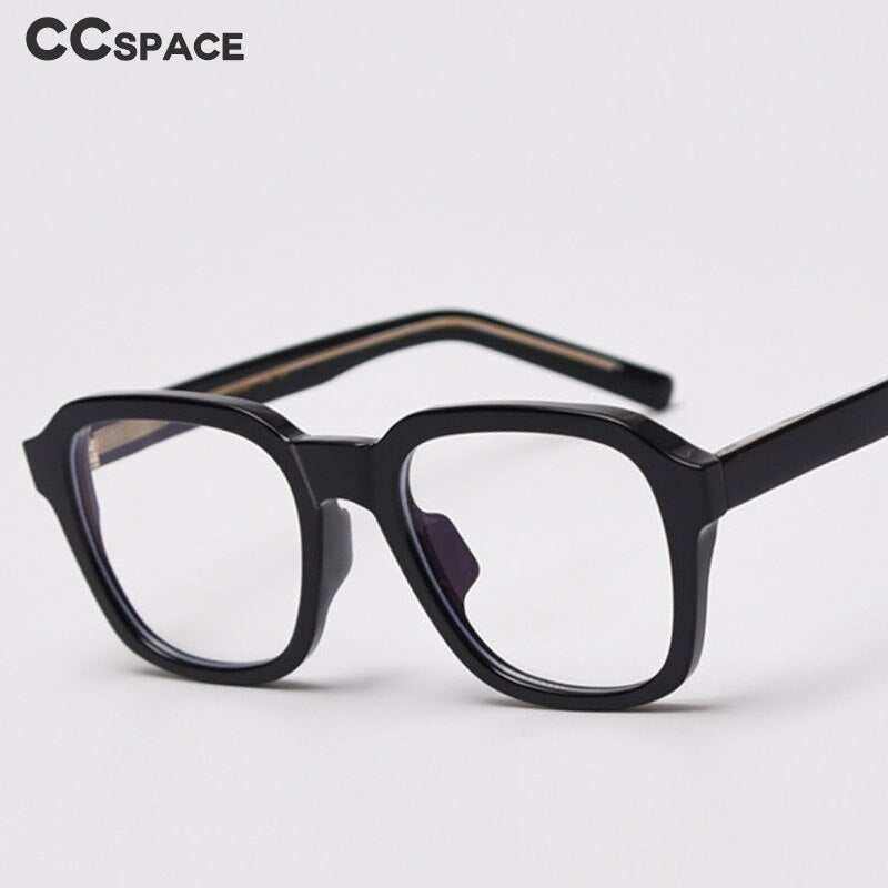 CCspace Women's Full Rim Square Tr 90 Titanium Frame Acetate Leg Eyeglasses 49354 Full Rim CCspace