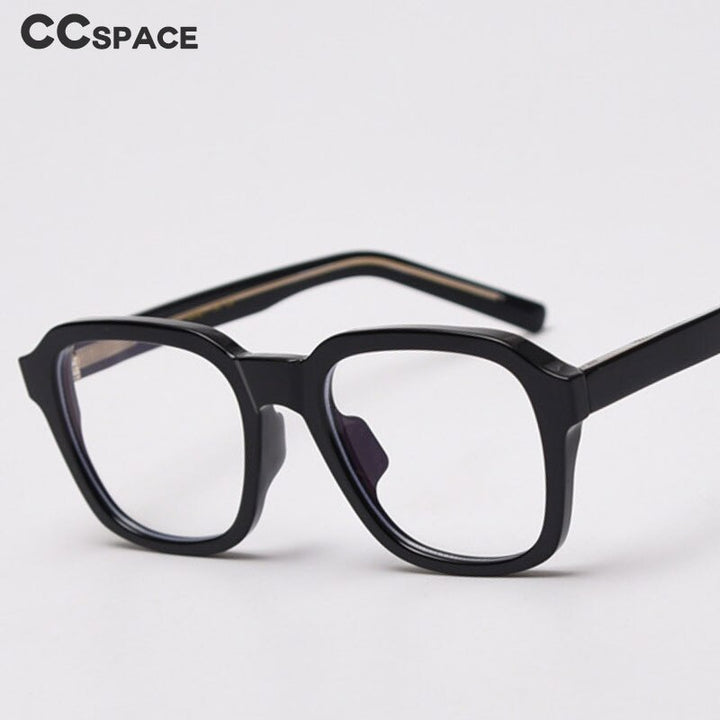 CCspace Women's Full Rim Square Tr 90 Titanium Frame Acetate Leg Eyeglasses 49354 Full Rim CCspace