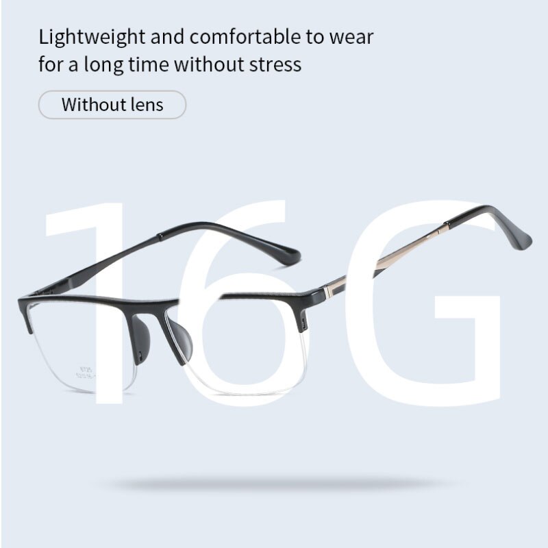 Handoer Unisex Semi Rim Square Alloy Eyeglasses 8725 Semi Rim Handoer