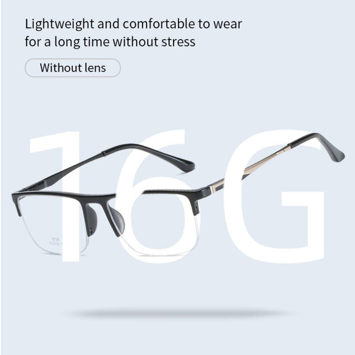 Handoer Unisex Semi Rim Square Alloy Eyeglasses 8725 Semi Rim Handoer
