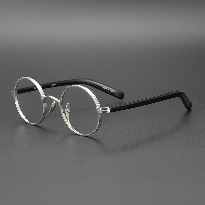 Gatenac Unisex Full Rim Round Titanium Acetate Frame Eyeglasses Gxyj47 Full Rim Gatenac 3
