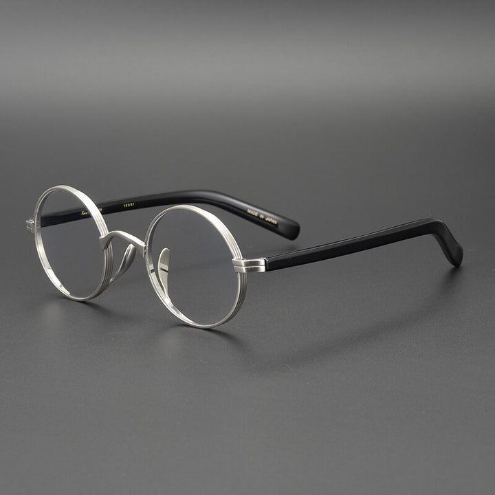 Gatenac Unisex Full Rim Round Titanium Acetate Frame Eyeglasses Gxyj47 Full Rim Gatenac 3