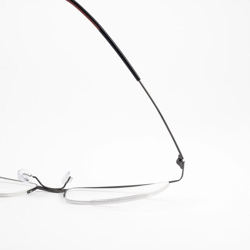Bclear Men's Eyeglasses  Titanium Semi Rim Square Hl5502 Semi Rim Bclear