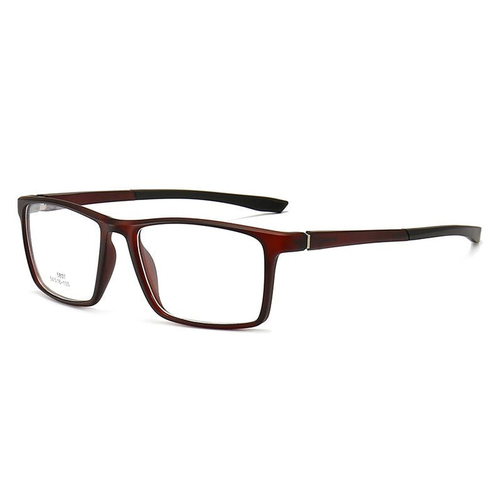 Hotochki Unisex Full Rim PC Plastic Resin Frame Eyeglasses 5807 Full Rim Hotochki Wine Red  