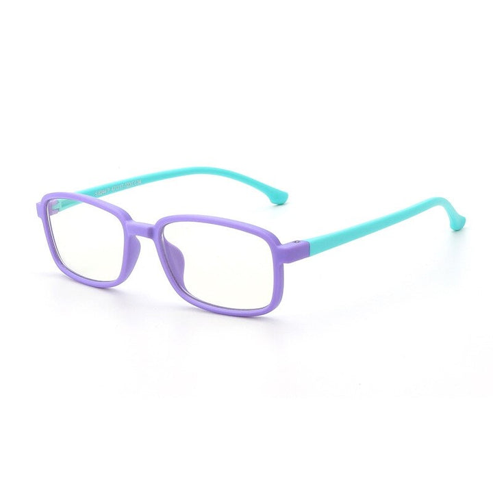 Yimaruili Unisex Children's Full Rim Silicone Frame Eyeglasses F8244 Full Rim Yimaruili Eyeglasses Purple Green