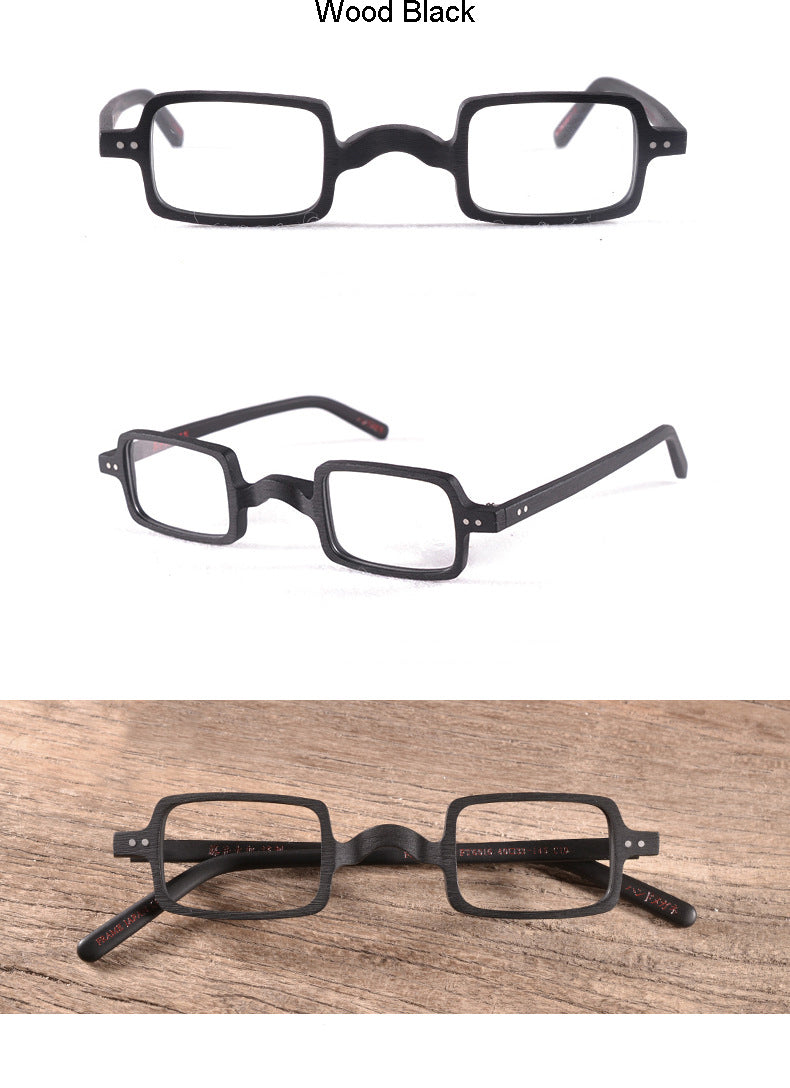 Hdcrafter Unisex Full Rim Square Acetate Wood Frame Eyeglasses Ft6016 Full Rim Hdcrafter Eyeglasses