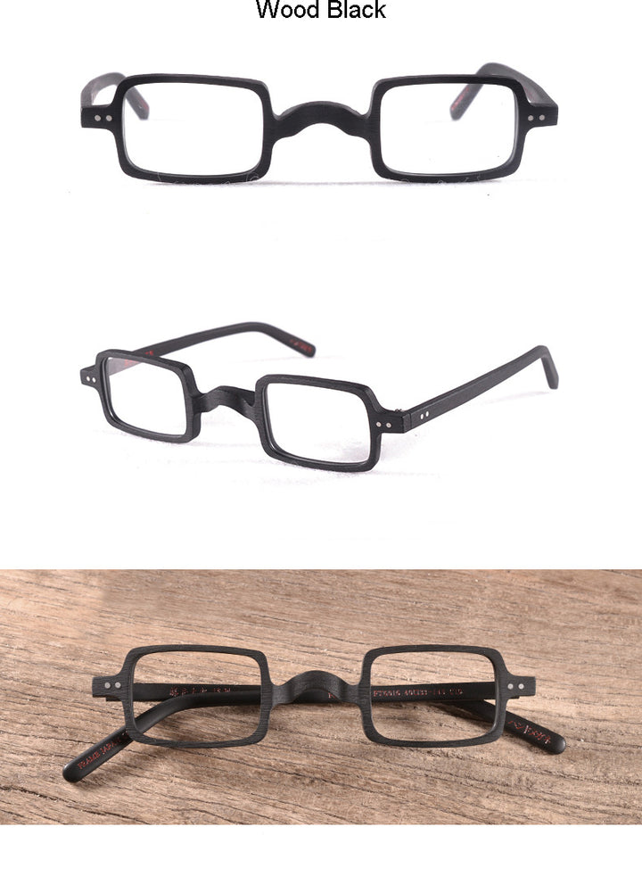 Hdcrafter Unisex Full Rim Square Acetate Wood Frame Eyeglasses Ft6016 Full Rim Hdcrafter Eyeglasses