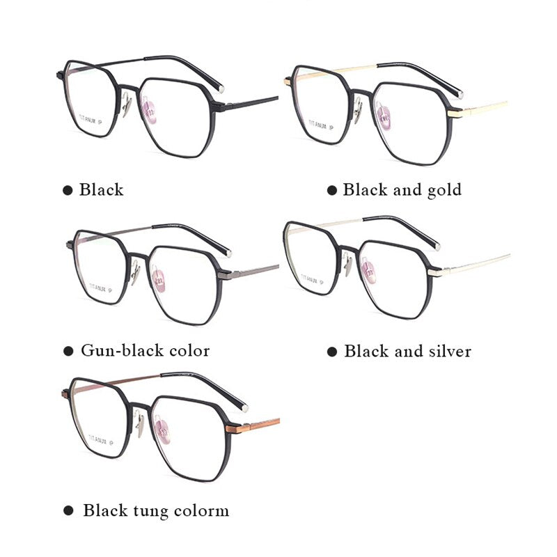 Hotochki Unisex Full Rim Titanium Alloy IP Plated Frame Eyeglasses 66004 Full Rim Hotochki