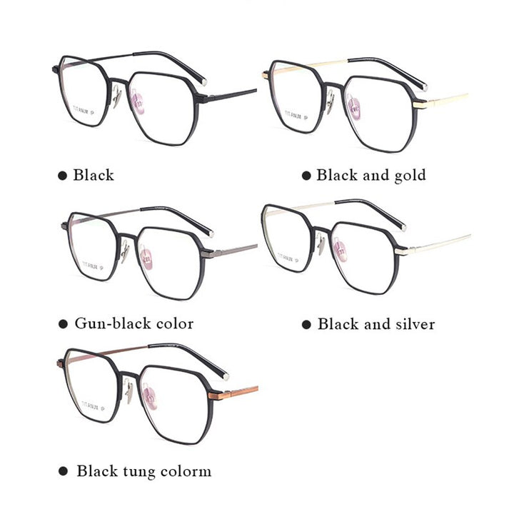 Hotochki Unisex Full Rim Titanium Alloy IP Plated Frame Eyeglasses 66004 Full Rim Hotochki