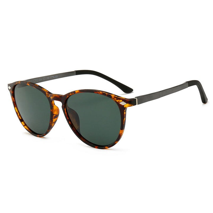 Reven Jate Unisex Full Rim Oval Alloy Rivet Tr 90 Polarized Sunglasses 9900 Sunglasses Reven Jate