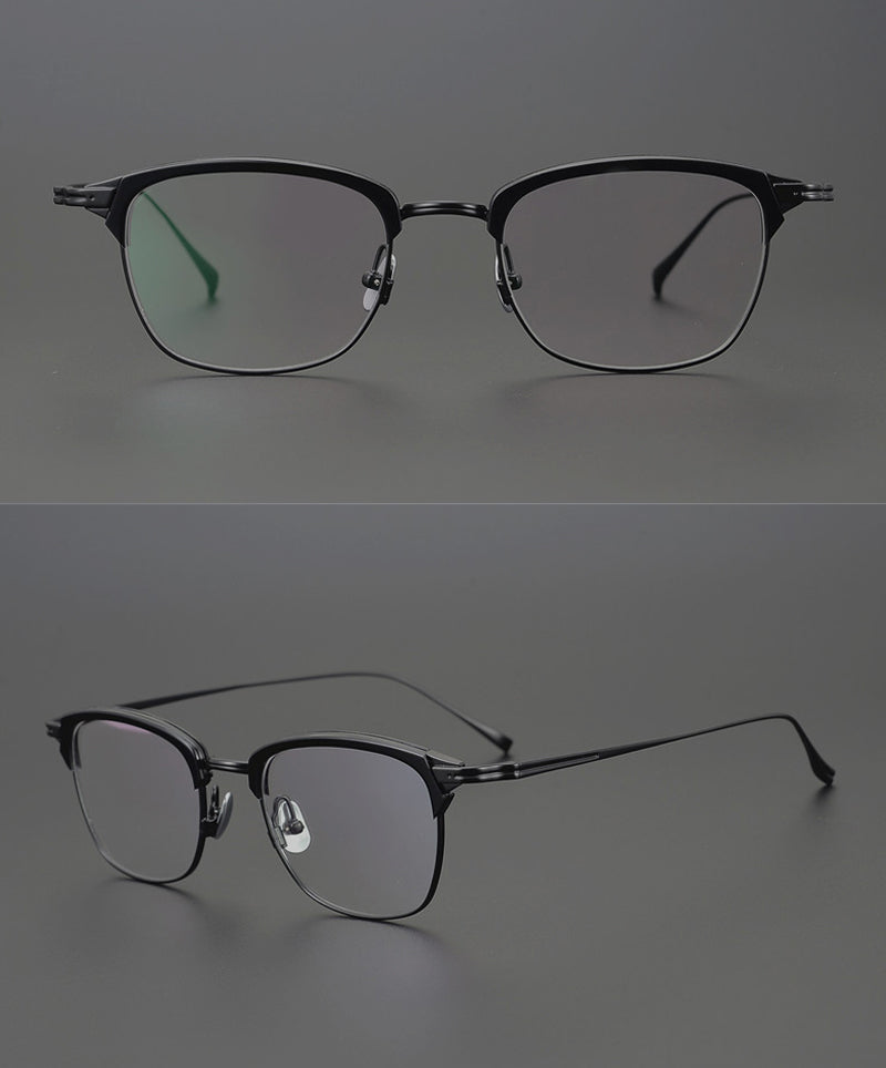 Gatenac Unisex Full Rim Square Titanium Acetate Frame Eyeglasses Gxyj688 Full Rim Gatenac