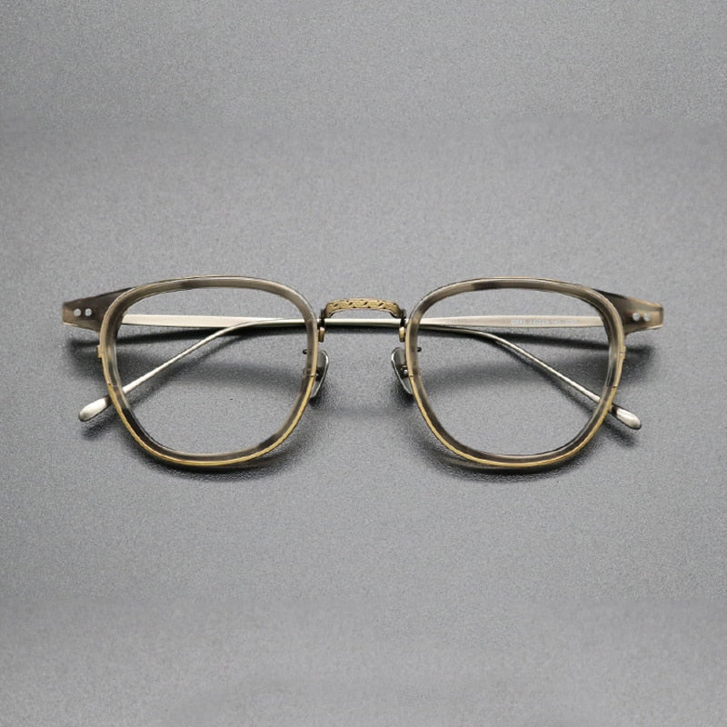 Gatenac Unisex Full Rim Square Titanium Acetate Frame Eyeglasses Gxyj473 Full Rim Gatenac 3
