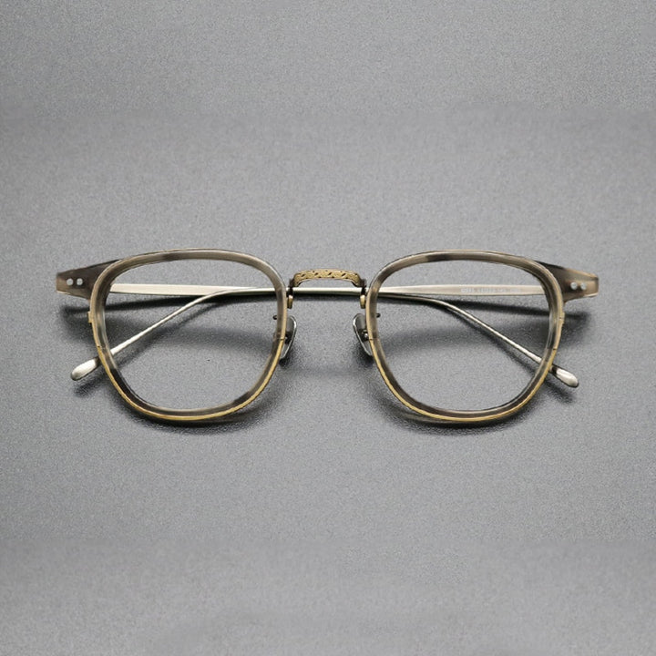 Gatenac Unisex Full Rim Square Titanium Acetate Frame Eyeglasses Gxyj473 Full Rim Gatenac 3