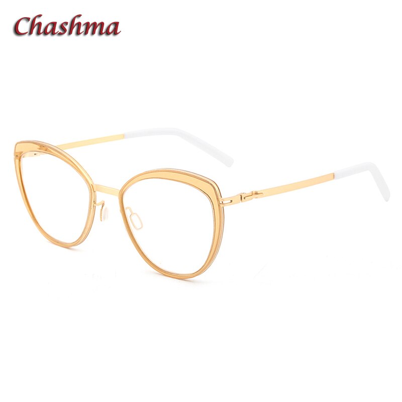 Chashma Ochki Women's Full Rim Square Cat Eye Acetate Alloy Eyeglasses 8908 Full Rim Chashma Ochki C5