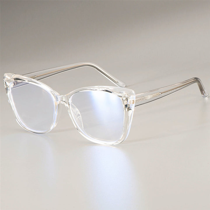 CCspace Unisex Full Rim Square Cat Eye Tr 90 Titanium Frame Eyeglasses 51014 Full Rim CCspace clear